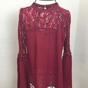 SELF ESTEEM Women's M Embroidered Long Sleeve Top